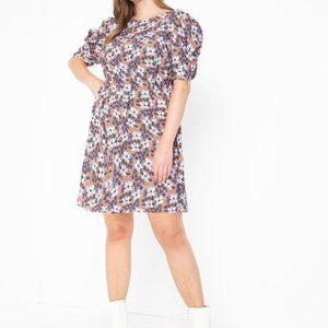 Printed Puff Sleeve Dress - Eloquii - Size 20